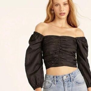 J. Crew Black off shoulder crop top 2 for $20